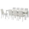 Nordic Gather 8 – Table and 8 chairs, white white/Orrsta light grey, 180/240 cm