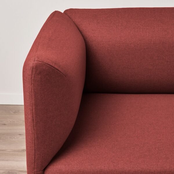 4 Seat Modular Sofa Brown Red Metal